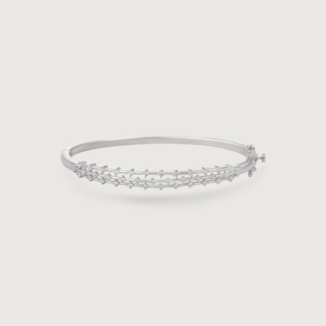 Glam Tiered Silver Bangle,,hi-res image number null