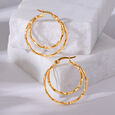 Modern Swirls 18KT Gold Hoop Earrings,,hi-res view 1