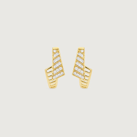 Angular Motion Diamond Hoop Earrings