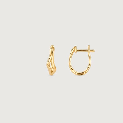 Sculpted Flow Gold Hoop Earrings