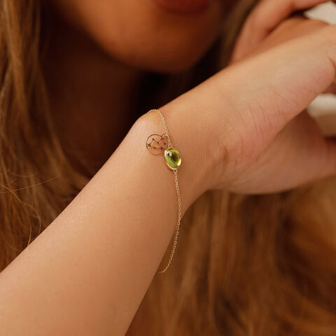14KT Leo Birthstone Yellow Gold Bracelet