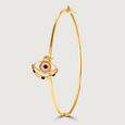 Contemporary Elegance Pink Opal Evil Eye 18KT Bangle,,hi-res view 5