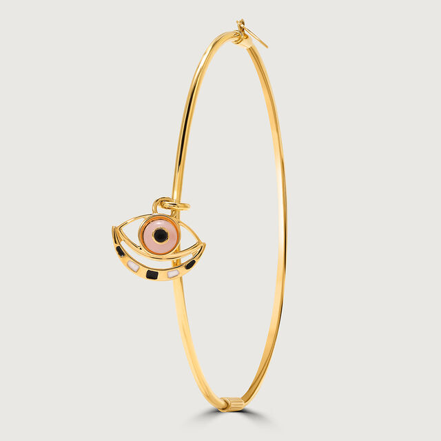 Contemporary Elegance Pink Opal Evil Eye 18KT Bangle,,hi-res image number null