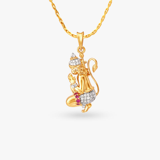 Veer Hanuman Diamond Pendant
