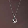 Elegant Leaf Drop Silver Necklace,,hi-res view 1
