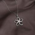 Double Loop Silver Necklace,,hi-res view 1