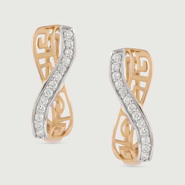 Infinity Chic Gold & Diamond Hoop Earrings,,hi-res image number null