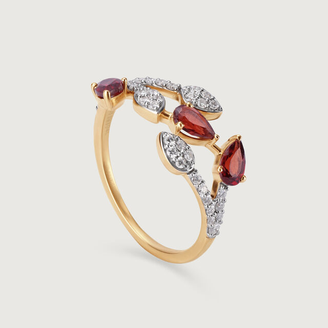 Crimson Garnet 14KT Diamond Ring,,hi-res image number null