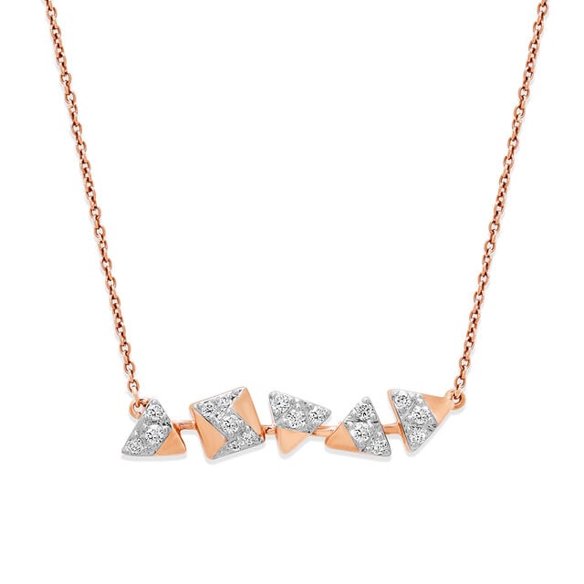14KT Rose Gold Glittering Grace Diamond Necklace,,hi-res image number null