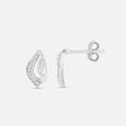 Artistic Twist Silver Stud Earrings,,hi-res view 4