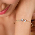14KT Yellow Charming Geometric Gold Diamond Bangle,,hi-res view 1