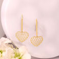 Honeyed Heart Gold Hoop Earrings,,hi-res view 1