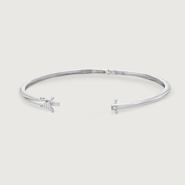Sleek Curve Silver Bangle,,hi-res image number null