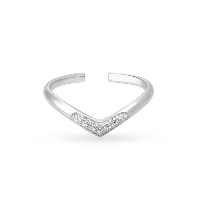 Boomerang Love Silver Toe Ring,,hi-res view 2