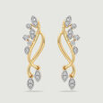 Serene Floating Diya Diamond Drop Earrings,,hi-res view 2