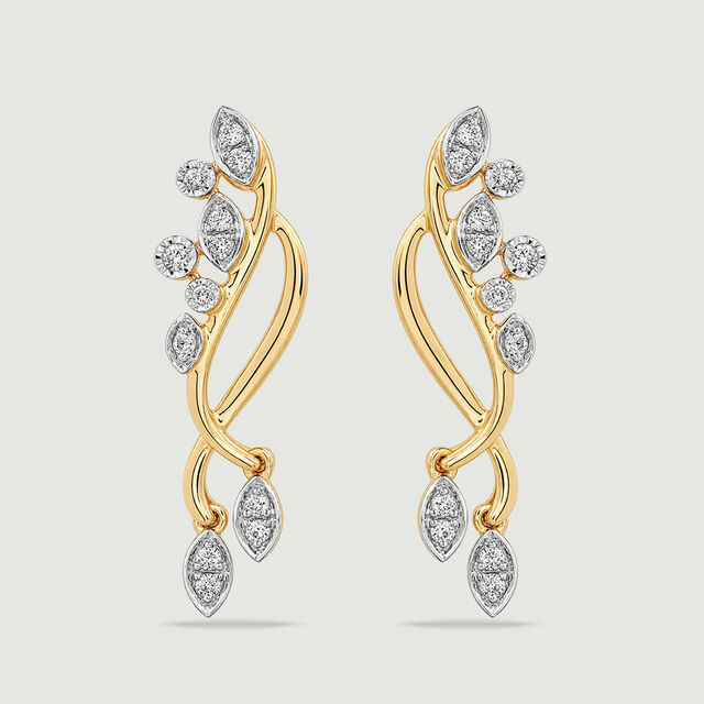 Serene Floating Diya Diamond Drop Earrings,,hi-res image number null