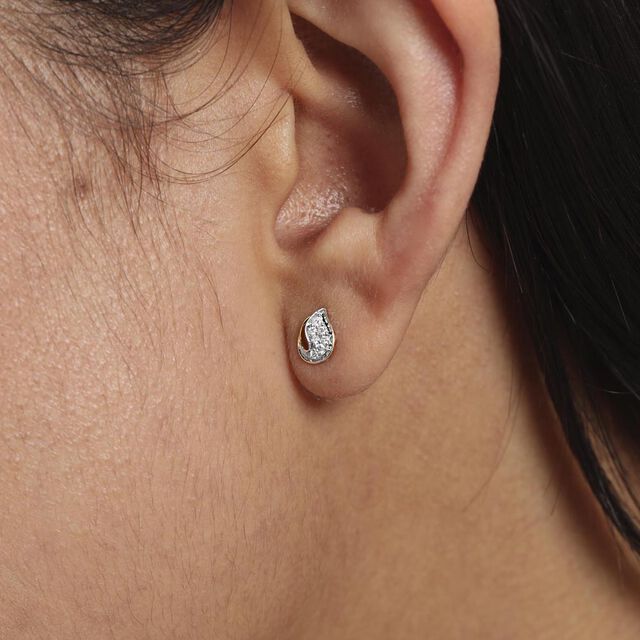 Paisley Aura Diamond Stud Earrings,,hi-res image number null