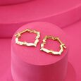 Modern Arch Gold Hoop Earrings,,hi-res view 1