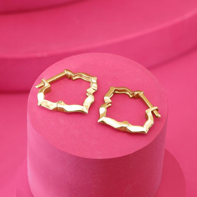 Modern Arch Gold Hoop Earrings,,hi-res image number null