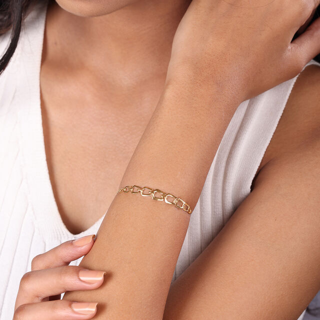 Square Symphony 14KT Yellow Gold Bracelet,,hi-res image number null