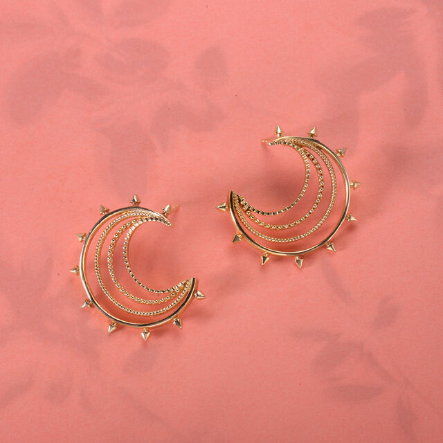 14KT Yellow Gold Eclipse Glow Stud Earrings,,hi-res image number null