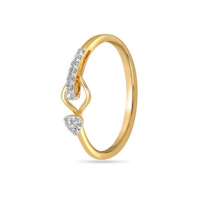 14KT Yellow Gold Captivating Charm Diamond Finger Ring,,hi-res view 3