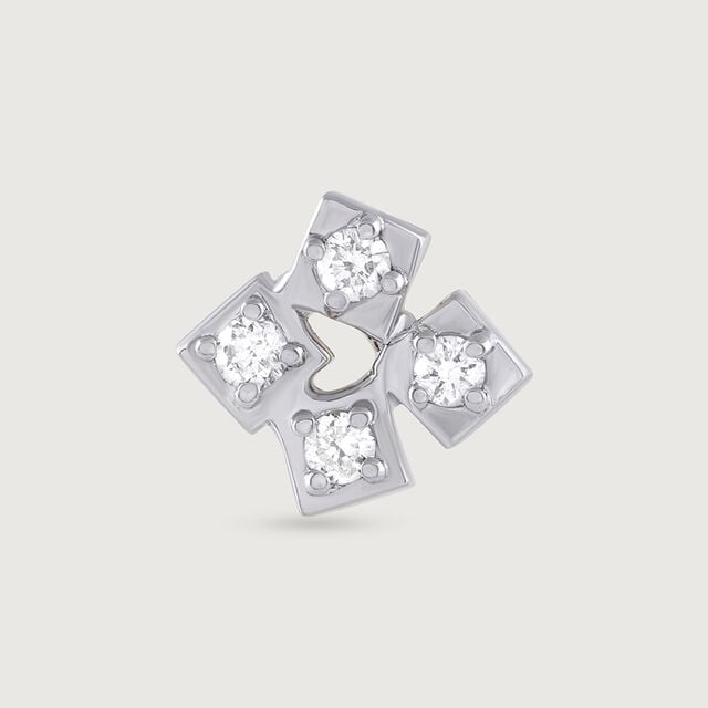 Retro Charm Gold & Diamond Nose Pin,,hi-res image number null
