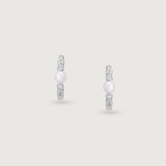 Twinkle Dot Silver Hoop Earrings,,hi-res image number null