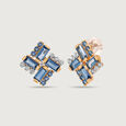 Tranquillity Twirls 14KT Diamond & London Topaz Stud Earrings,,hi-res view 4