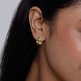 Vibrant Parallel Gold Hoop Earrings,,hi-res view 2