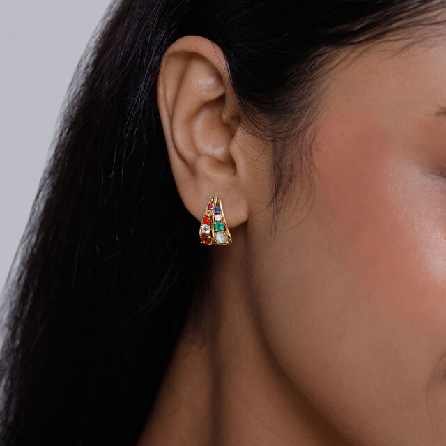 Vibrant Parallel Gold Hoop Earrings,,hi-res image number null