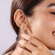 Diamond Gilded Galaxy 14KT Yellow Gold Stud Earrings,,hi-res view 2