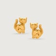 Kitty Couture 18KT Gold Stud Earrings,,hi-res view 3