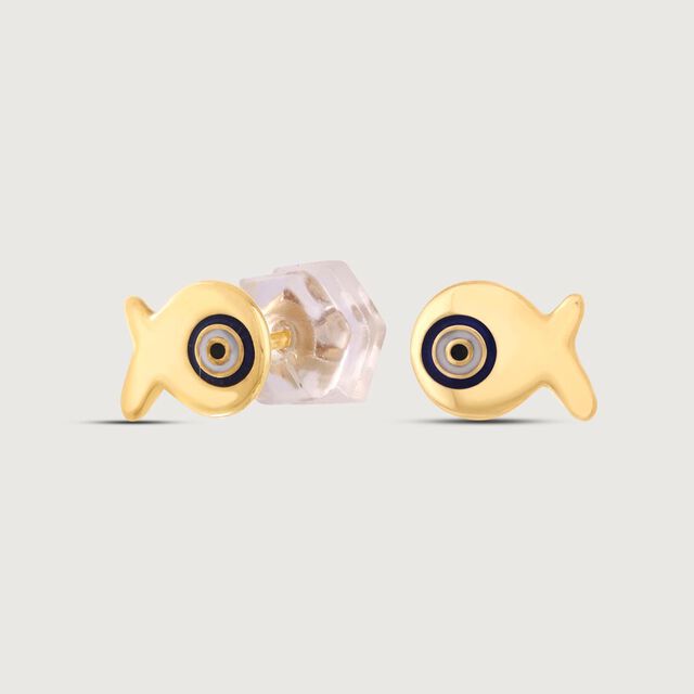 Lucky Fish Gold Stud Earrings,,hi-res image number null