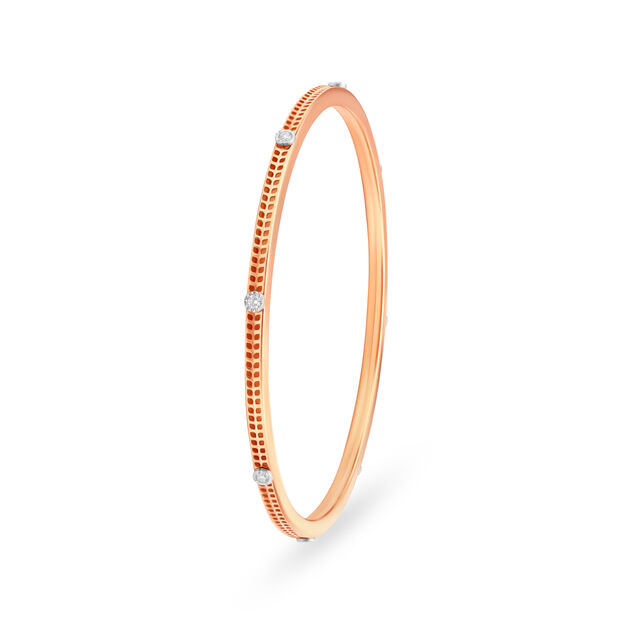 14kt Yellow-White Gold Slender Classy Diamond Bangle,,hi-res image number null