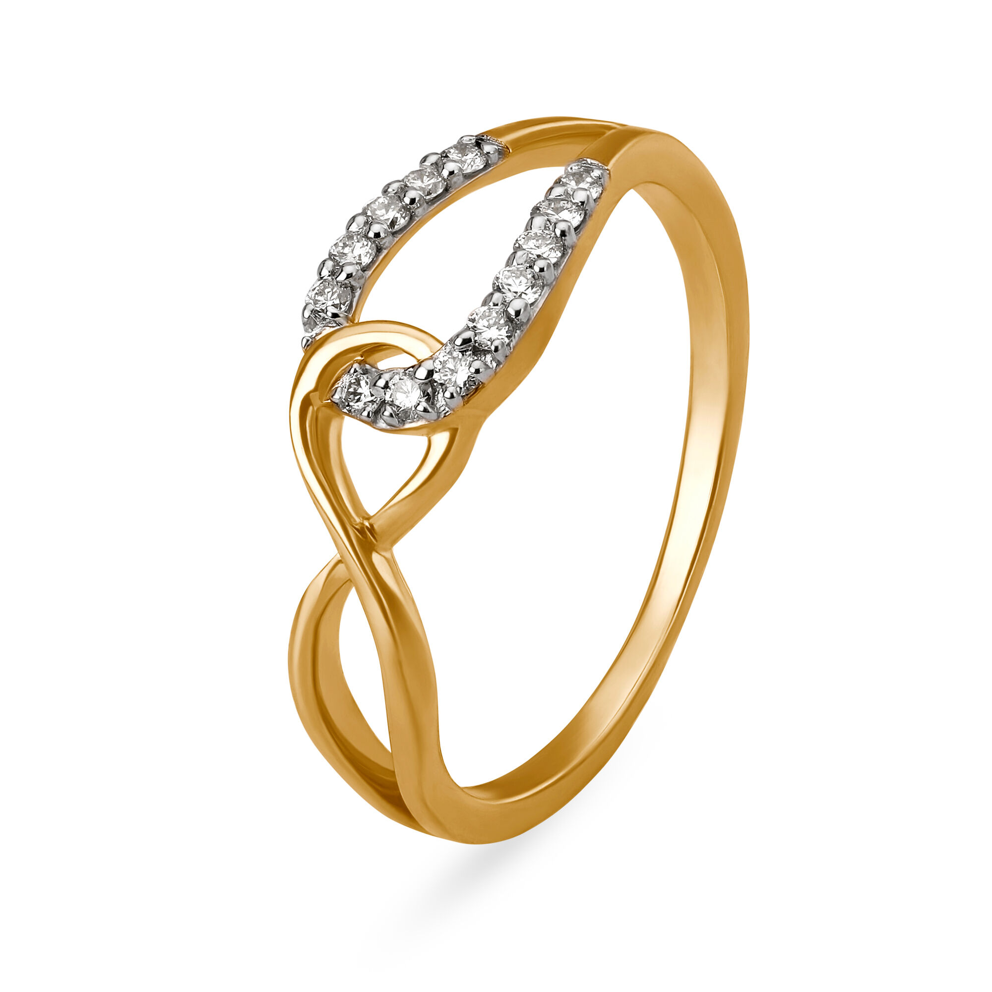 Tanishq 18KT Yellow Gold Diamond Eyelet Finger Ring at Rs 9223 in Jaipur