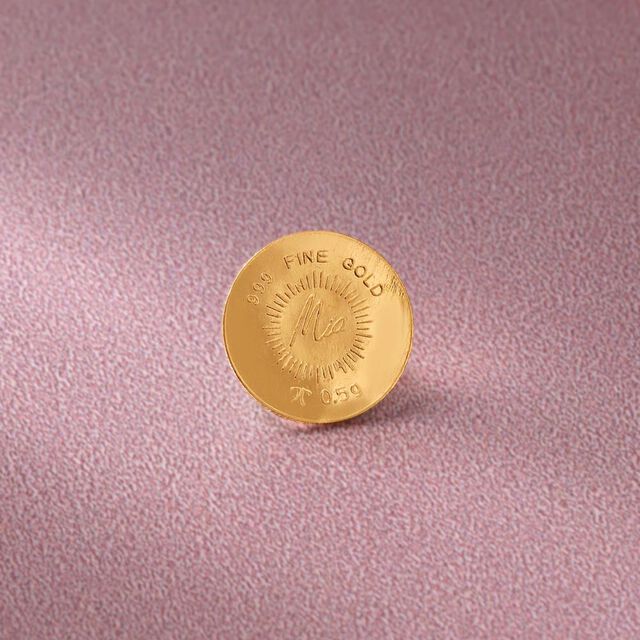 0.5 GM 24 Karat Lotus Coin,,hi-res image number null