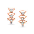 18 KT Geometric Rose Gold Hoop Earrings,,hi-res view 1