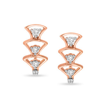 18 KT Geometric Rose Gold Hoop Earrings
