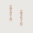 Classic Glam Gold & Diamond Hoop Earrings,,hi-res view 3