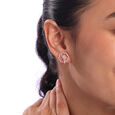 Radiant Grace Gold & Diamond Hoop Earrings,,hi-res view 2