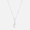 Shimmering Pearl Silver Pendant & Chain,,hi-res view 3