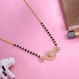 Sparkling Swirls 18 KT Gold and Diamond Mangalsutra,,hi-res view 1