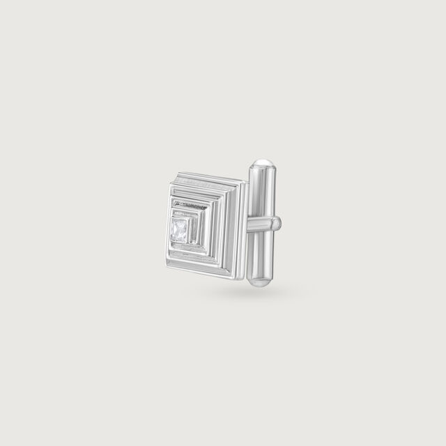 Layered Square Silver Cufflinks,,hi-res image number null