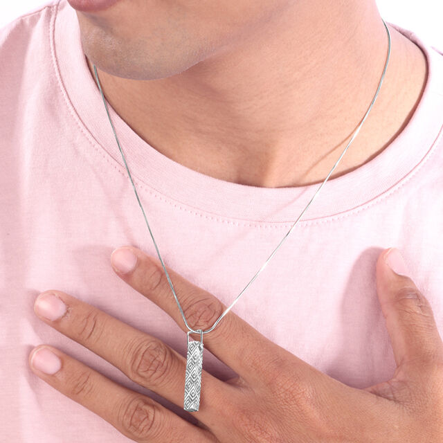 Geometric Pattern Silver Pendant,,hi-res image number null