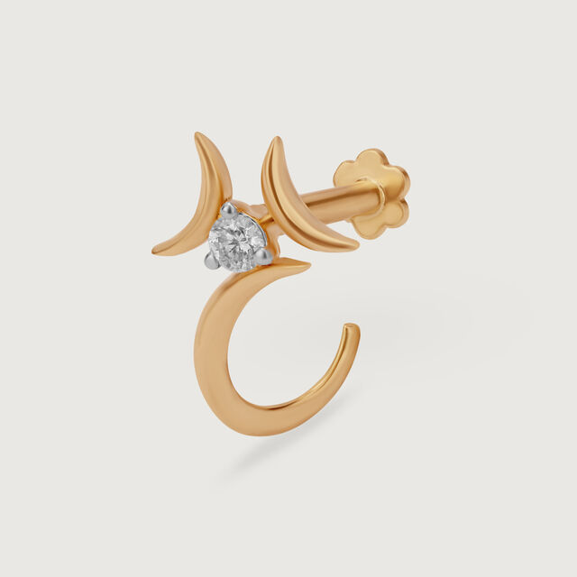 Starry Night Sparkle 14KT Diamond Nose Pin,,hi-res image number null