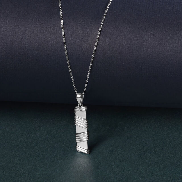 Wrapped Texture Silver Pendant,,hi-res image number null