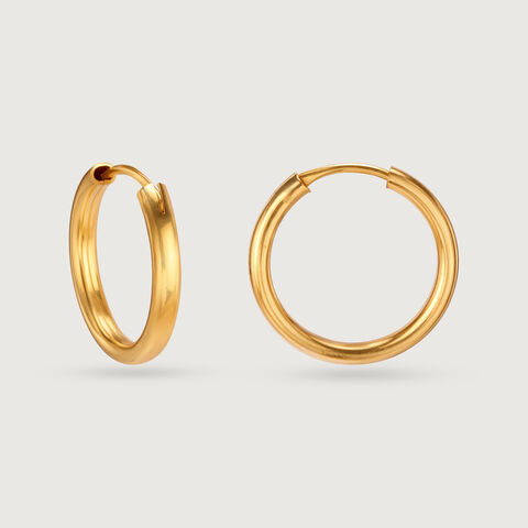 22KT Yellow Gold Timeless Stylish Hoop Earrings