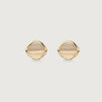 Modern Frame Disc Gold Stud Earrings,,hi-res view 3
