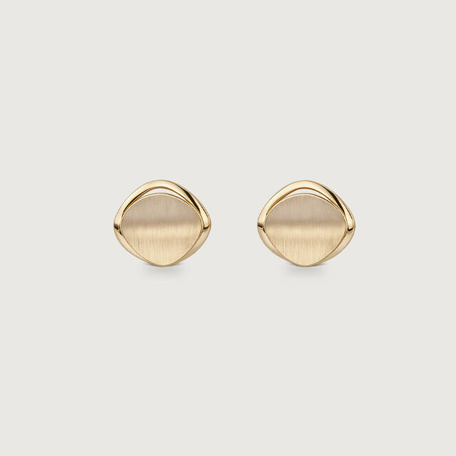 Modern Frame Disc Gold Stud Earrings,,hi-res image number null